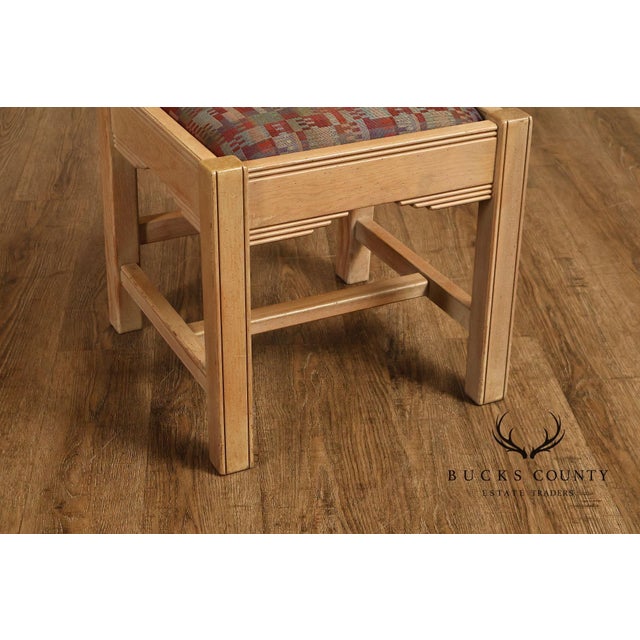 Southwest Style Vintage Set of Six Carved Pine Dining Chairs For Sale - Image 4 of 18