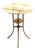 Vintage Greek Key Brass and Onyx Accent Table For Sale