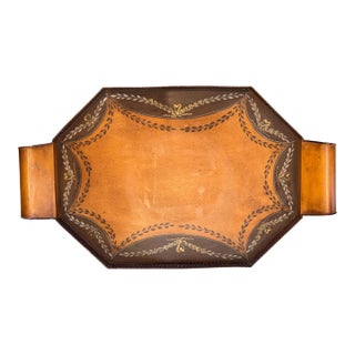 19th Century Painted Tole Tray With Pierced Gallery and Scroll Handles For Sale