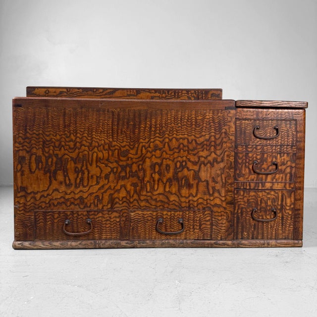 Japanese Wooden Hibachi Tea Cabinet with Drawers, 1920s For Sale - Image 14 of 14