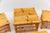 Beige Mid-Century Modern Japanese Bamboo Nesting Tables, Japan, 1950s, Set of 5 For Sale - Image 8 of 11
