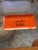 French Country French Equestrian Orange and Brown Hermès Inspired Change Tray For Sale - Image 3 of 9