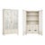Hickory Chair Weathered White Mirrored Display Armoire Cabinet With Adjustable Shelves & Drawers, Attributed For Sale
