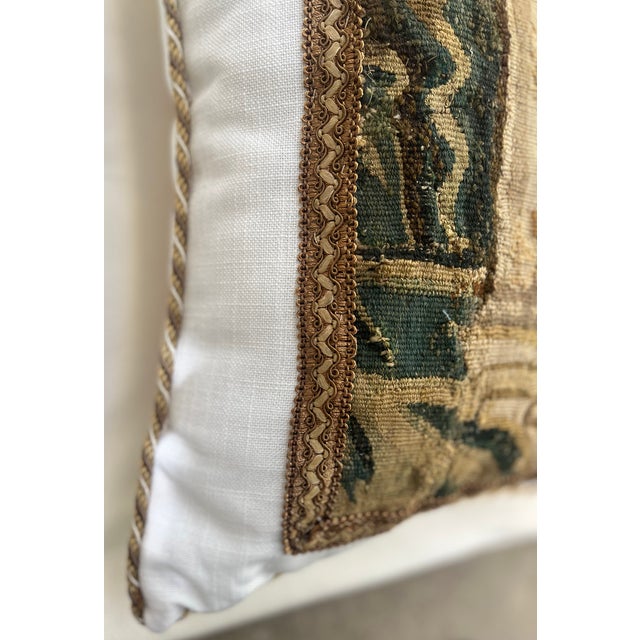 18th Century Pillow Featuring an 18th-Century Tapestry Panel Depicting a Gentleman. For Sale - Image 5 of 14