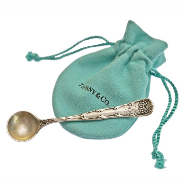 Late 19th Century Antique Tiffany & Co. Sterling Salt Cellar Spoon Ladle For Sale - Image 5 of 5