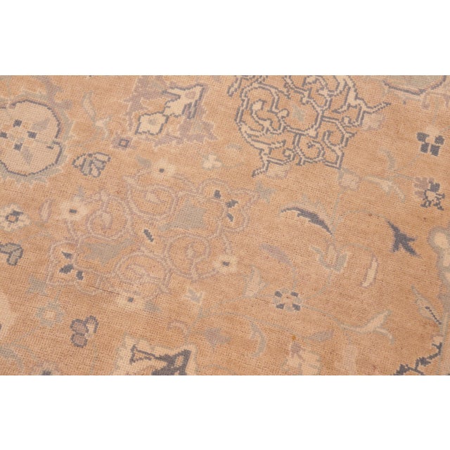 1990s Shabby Chic Tan/Gray Wool Rug - 6'2'' X 9'0'' For Sale - Image 5 of 10