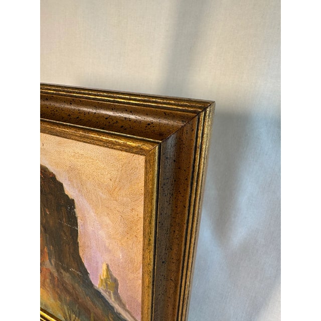 Wood American Southwest Landscape Framed Original Oil Painting For Sale - Image 7 of 12