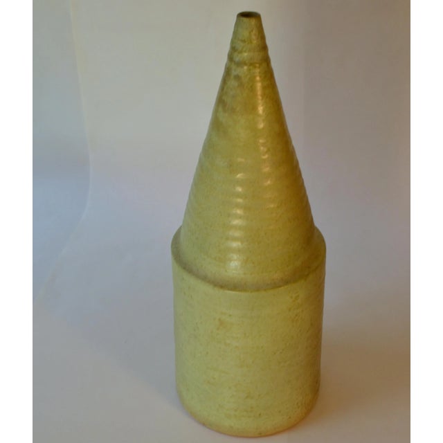 1970s Sculptural Studio Pottery Vase in Sage Green, 1960s For Sale - Image 5 of 7