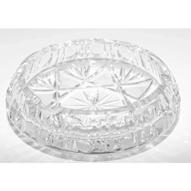 Vintage Cut Crystal Glass Ashtray, Italy, 1960s For Sale - Image 4 of 13