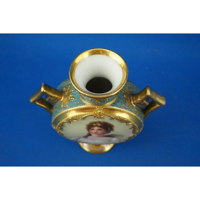 Perfume Bottle or Porcelain Vase with Gold Decorations by Radler & Pilz factory, Austria, Late 1800s For Sale - Image 12 of 18