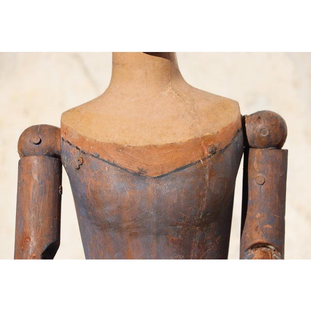 Wood 18th Century Portuguese Baroque Santos Cage Doll With Glass Eyes, Virgin, Mannequin For Sale - Image 7 of 18