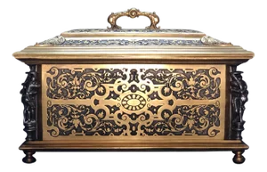 Late 19th Century Large Gilt and Silvered Bronze Jewel Box/Casket