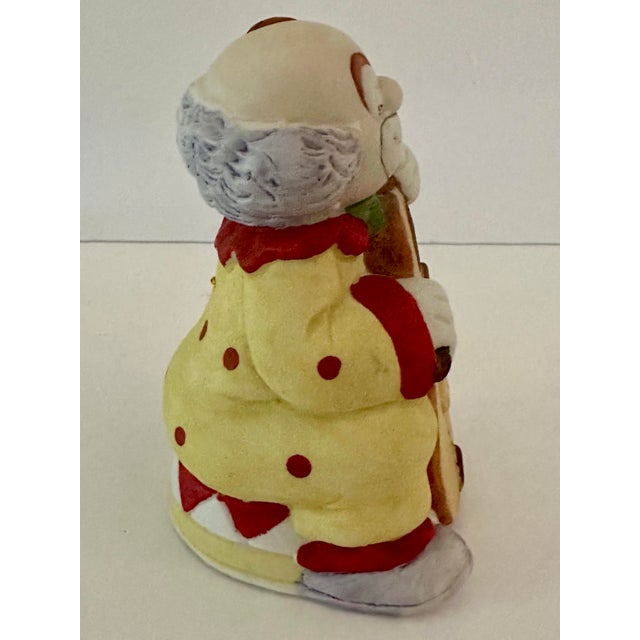 1970s Vintage 1970s Bisque Porcelain Clown With Cello Bell For Sale - Image 5 of 9