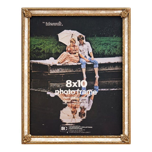 Vintage Gold-Tone Frame With Non-Glare Glass, Circa 1980s For Sale