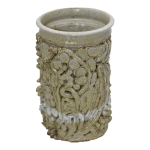 1970s Handmade Sculpture Studio Art Pottery Gres Glazed Brutalist Vase