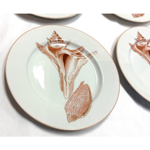 Late 20th Century Vintage Fitz & Floyd Japan 'Coquille' Ceramic Salad Plates- Set of 5 For Sale - Image 5 of 13