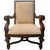 1980s Neoclassical Hand-Carved Mahogany Armchairs With Rolled Arms & X-Stretcher - A Pair For Sale - Image 12 of 14
