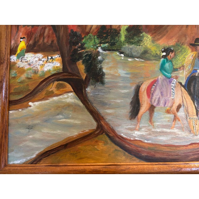 Vintage Southwestern Painting, Signed and Framed For Sale - Image 10 of 10