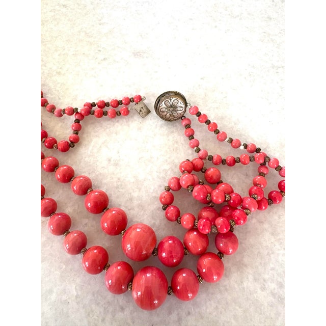 Vintage Boho Glass Beaded Hollywood Glam Necklace For Sale - Image 4 of 5