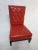 Red Tufted Leather William Switzer Armless Chair Dauphin William Switzer Dauphin armless chaise, designed by Lucien...