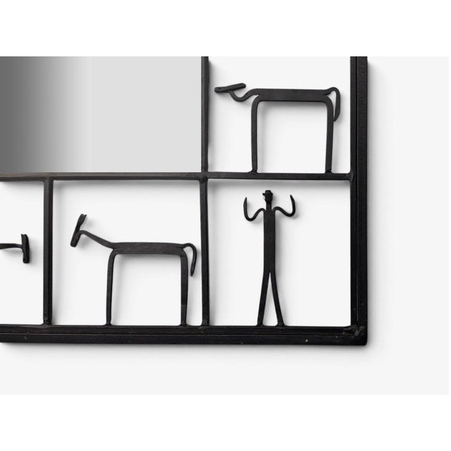 Metal Frederic Weinberg, American Modern, Figural Wall Mirror, Iron, Usa, 1950s For Sale - Image 7 of 8