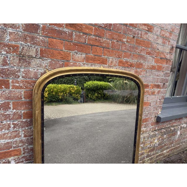 W: 111cm (43.7")h: 133cm (52.4")d: 4cm (1.6") a large antique english 19th century carved wood & gesso arched top gilt...