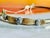 Mid Century 18k Yellow Gold Florentine Finish Diamond and Crescent Bangle Bracelet For Sale - Image 13 of 15