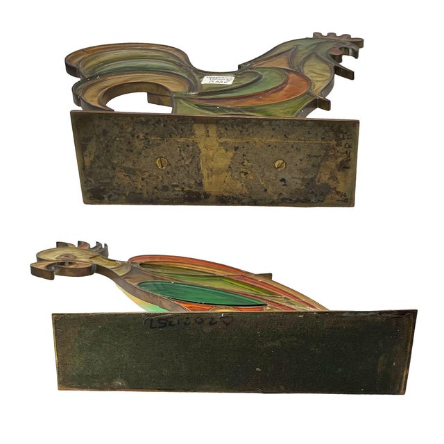 Mid 20th Century Rare MCM Brass & Celluloid Rooster & Parrot Sculptures by Hans Hagenauer For Sale - Image 9 of 10