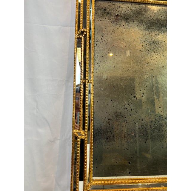 1990s Italian Hand-Carved Notched Rope Design Framed Mirror For Sale - Image 12 of 13