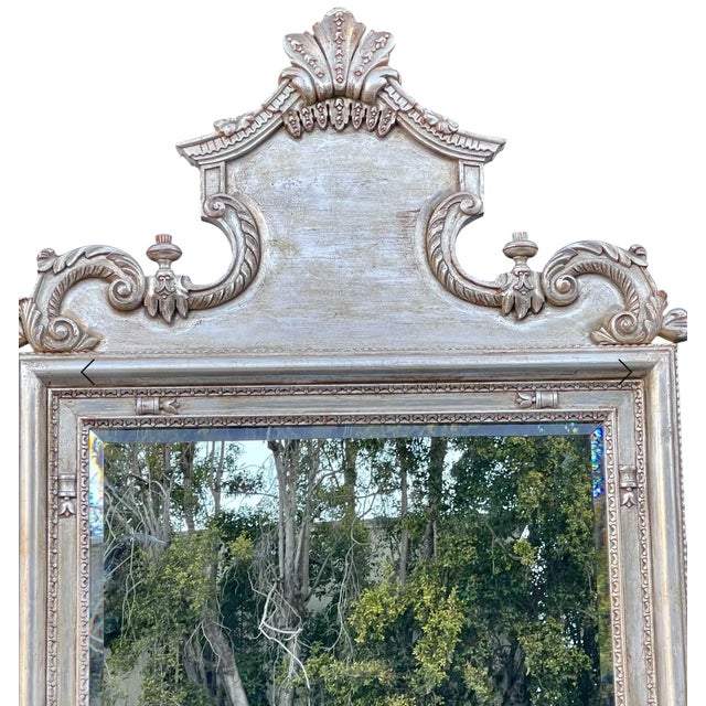 2000 - 2009 Huge 18th C Style Charles Pollock for William Switzer Silver Giltwood Mirror For Sale - Image 5 of 5