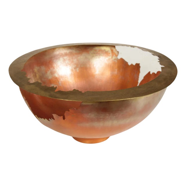 Thomas Roy Markusen Studio Copper And Brass Decorative Bowl For Sale