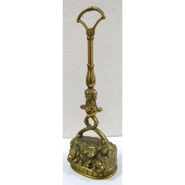 Antique Victorian-Era Solid Brass Doorstop Door Porter For Sale In Miami - Image 6 of 16
