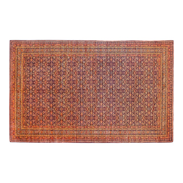 Antique Persian Tabriz Oriental Carpet in Room Size with Herati Design For Sale