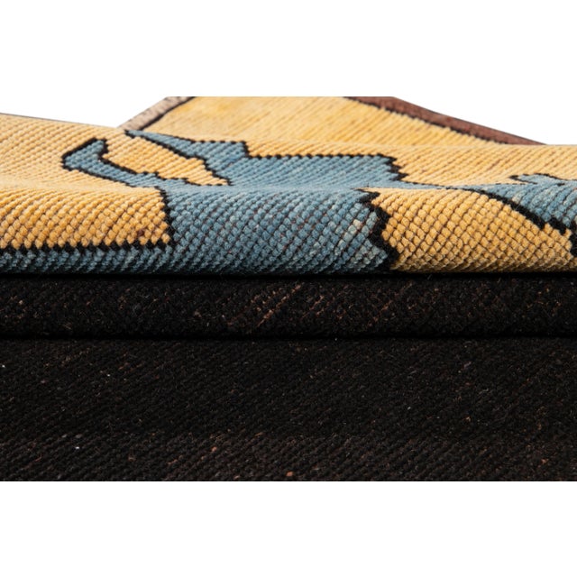 Mid-20th Century Vintage Art Deco Wool Rug For Sale In New York - Image 6 of 13