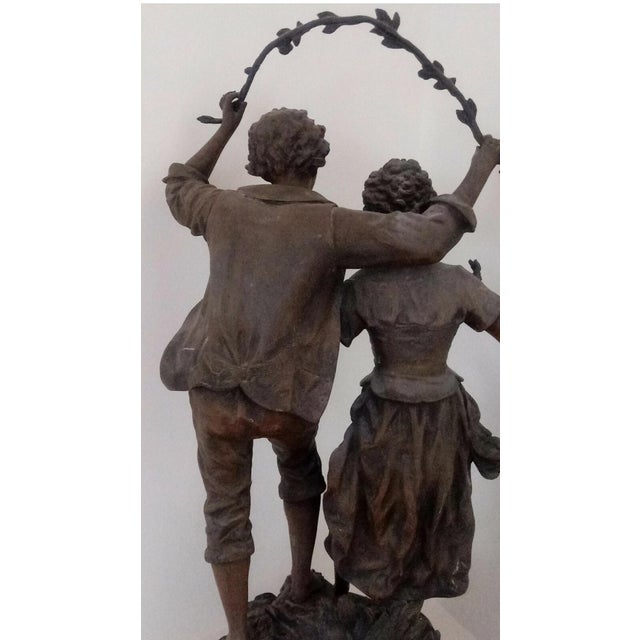 Realism Circa 19th Century Ernest Rancoulet Spelter Sculpture Statue With Foundry Mark & Signature 27" Tall For Sale - Image 3 of 8