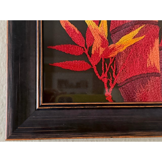 Vintage Asian Embroidery Art C 1930s For Sale In Orlando - Image 6 of 7