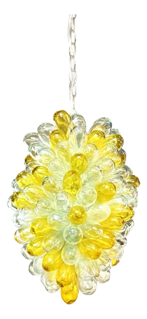 1990s Light Fixture Pendant of Recycled Handblown Glass