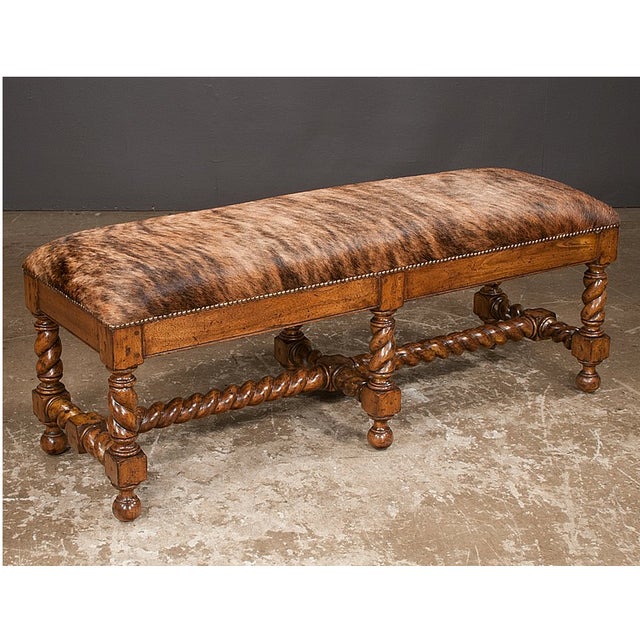 Barley Twist Legs Walnut Bench Chairish