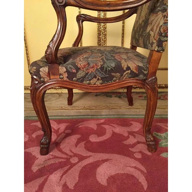 19th Century Neo Baroque Armchair in Walnut, 1850s For Sale - Image 4 of 11