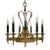 Vintage Ornate Brass 9-Light Heart Chandelier For Sale