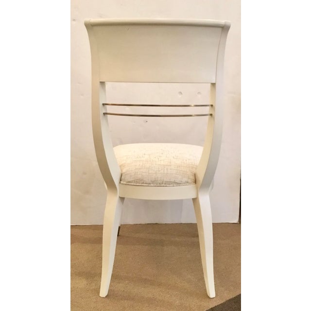 2010s Caracole Couture Modern White Cut Velvet Sweet Seat Side Chair/Desk Chair For Sale - Image 5 of 6