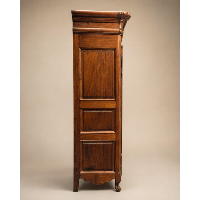 Wood Mid 19th Century French Louis XV Revival Carved Oak Display Armoire For Sale - Image 7 of 11