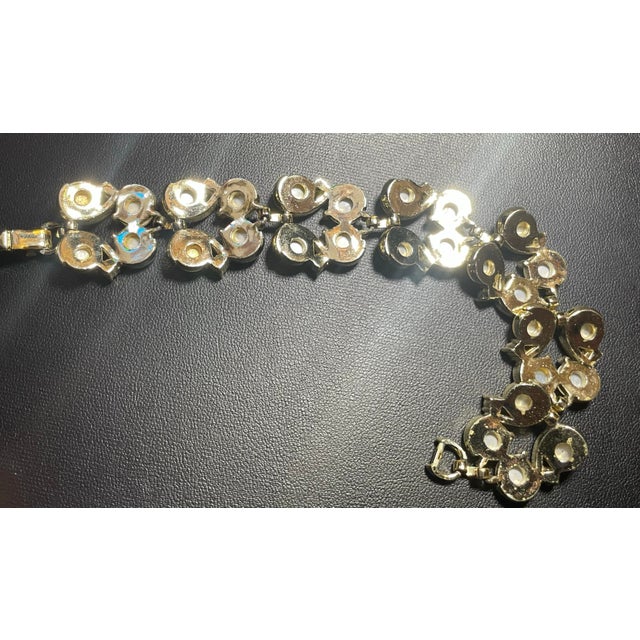 Lisner MCM Lisner Mother-of-Pearl Bracelet Multi-Tiered Structural Design Rhinstone Accent For Sale - Image 4 of 6