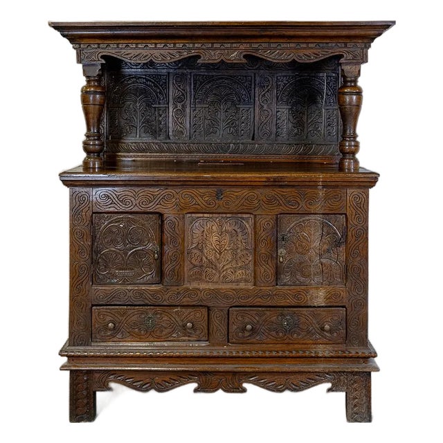 19th Century Jacobean Court Cupboard For Sale