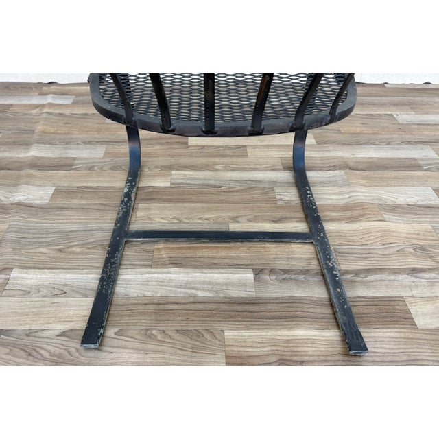 Pair of Vintage Mid-Century Modern Wrought Iron Patio Bouncer Lounge Chairs | Russell Woodard Style For Sale - Image 15 of 18