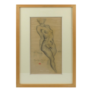 Nude Female Pencil Study Drawing by Marie Louise Simard, 1934