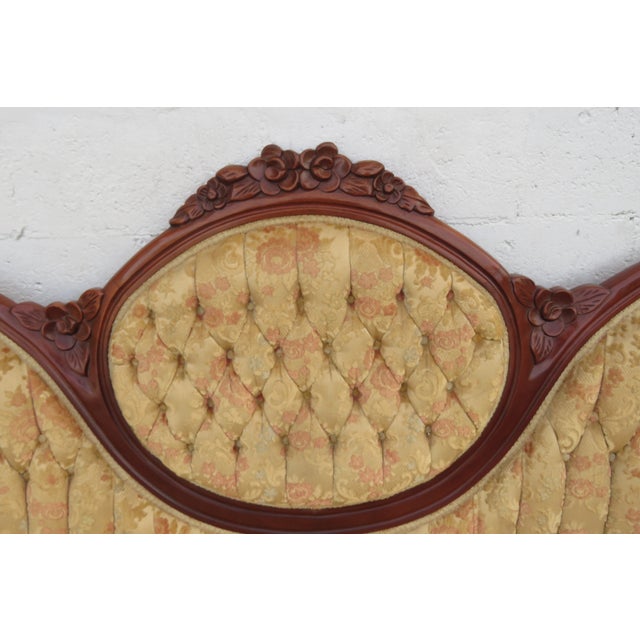 Brown Mid 20th Century Victorian Kimball Carved Solid Mahogany Sofa Couch 6219 For Sale - Image 8 of 18