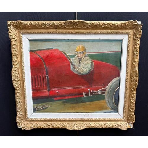 Race Car Driver, Oil on Canvas For Sale - Image 5 of 13