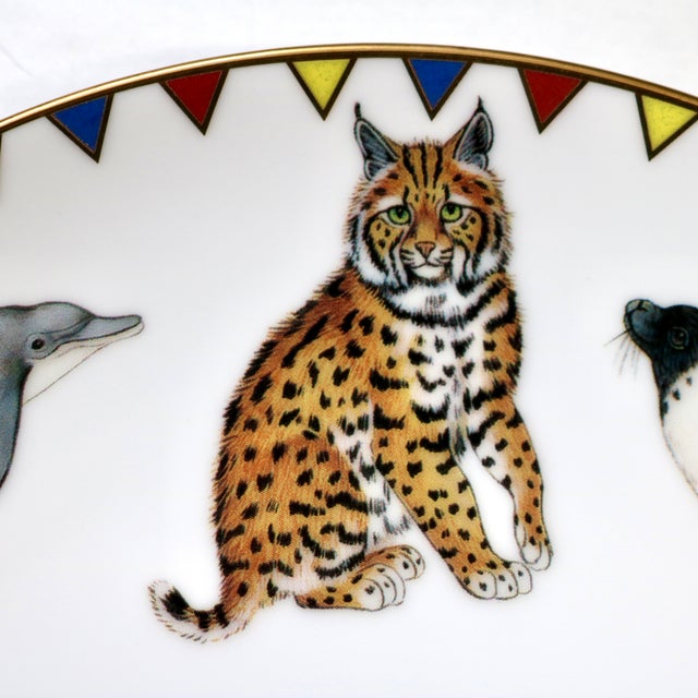 1990s Lynn Chase Harmony Animal Salad Dessert Plates 24k Gold Trim - Set of 4 For Sale - Image 9 of 12