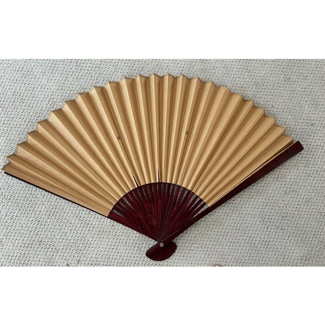 Vintage 1980s Japanese Oversized Folding Wall Fan For Sale In Savannah - Image 6 of 10